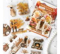 Ta Merry 20 Fogli Scrapbooking Adesivi Scrapbooking Accessori Bullet Journal Sticker Aesthetic Sticker per Journaling,Album Fai Da Te(Travel Series1)