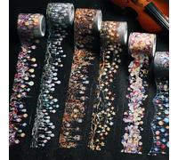Ta Merry Adesivi Washi Tape Set Scrapbooking Stickers Aesthetic Scrapbooking Adesivi Bullet Journal Accessori Trasparenti PET per Scrapbook, Artigianato(Lighting series)