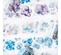 Ta Merry Scrapbook Set di 3 rotoli Bubble Themed Washi Tape PET Scrapbooking Persone Stickers per scrapbook fai da te Bullet Journal,Calendario,Taccuino Fotografico,Diario,Notebook (Bubble)