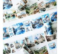 Ta Merry Scrapbook Set di 3 rotoli Washi Tape PET Scrapbooking Landscape Stickers Bullet Journal per scrapbook fai da te calendario,taccuino fotografico,diario,Notebook (Embrace the World 1)
