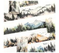 Ta Merry Set di 3 adesivi per scrapbooking, Mountain Forest Themed Washi Tape PET per scrapbooking, set di accessori estetici per bullet journal, accessori per diario (Mountain Forest 1)