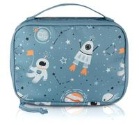 TA Trend Atelier Borsa Termica Bambini, Borsa per il Pranzo, Mini Borsa Isolata per Cosmetici, Medicine, Snack - Sostenibile (Blu - Spazio, 21,5 x 14,5 x 6,5 cm)