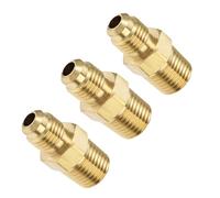 TA-VIGOR 3 raccordi per tubi esagonali in ottone, 1/4 SAE svasato maschio a 1/4 NPT filettatura femmina, adattatore per tubo, connettore per tubo flessibile per condizionatore d'aria refrigerazione