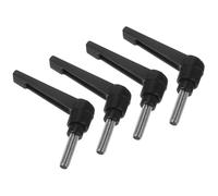 TA-VIGOR 4 maniglie a leva di bloccaggio regolabili, M6 x 20 mm, con pulsante di bloccaggio a sgancio rapido, manopole a cricchetto a vite in acciaio inox 304, filettatura maschio, per macchinari e