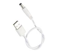 TA-VIGOR Cavo di alimentazione da USB a CC, 0,3 m, 5 V, 3 A, USB tipo A a 5,5 mm x 2,1 mm, bianco, per mini ventilatore, dispositivo mobile con luce LED, rivestimento in PVC, 1 pezzo