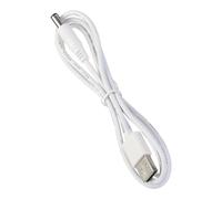 TA-VIGOR Cavo di alimentazione da USB a CC, 1 m, 5 V 3 A, USB tipo A a 5,5 mm x 2,1 mm, bianco, per mini ventilatore, luce LED, dispositivo mobile, rivestimento in PVC, 1 pezzo