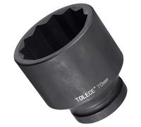TA-VIGOR Chiave a bussola a 12 punti, attacco da 1 pollice da 70 mm, chiave a bussola metrica, in acciaio CR-MO resistente, lunghezza 104 mm, per riparazione auto, facile rimozione