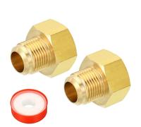 TA-VIGOR Raccordo per tubo in ottone, 5/8 SAE Flare maschio a filettatura femmina 5/8 SAE, adattatore in ottone con nastro PTFE per aria, tubo del gas, refrigerazione, HVAC, 2 pezzi