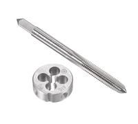 TA-VIGOR Set di maschi e matrici M5 x 0,8 mm, filettatura a macchina con filiera rotonda, kit di maschi e matrici resistenti, per fai da te, riparazione, taglio filettatura esterna e interna