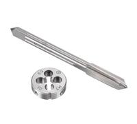 TA-VIGOR Set di maschi e matrici metriche M7 x 0,5 mm, filettatura a macchina con fustella rotonda, kit di rubinetti e matrici resistenti per fai da te, riparazione, taglio filettatura esterna ed