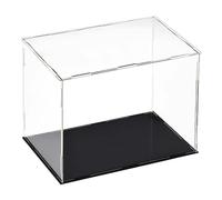 TA-VIGOR Vetrina In Acrilico Trasparente, 30 x 20 x 25cm, Cubo Organizzatore Con Base Nera, Antipolvere Per Action Figures, Giocattoli, Collezionismo, Oggetti Da Esposizione Home Storage