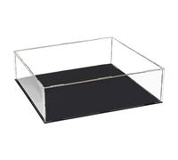 TA-VIGOR Vetrina In Acrilico Trasparente, 30 x 25 x 10cm, Cubo Organizzatore Con Base Nera, Antipolvere Per Action Figures, Giocattoli, Collezionismo, Oggetti Da Esposizione Home Storage