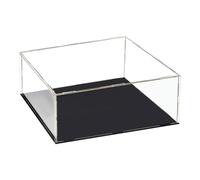 TA-VIGOR Vetrina In Acrilico Trasparente, 30 x 30 x 15cm, Cubo Organizzatore Con Base Nera, Antipolvere Per Action Figures, Giocattoli, Collezionismo, Oggetti Da Esposizione
