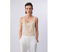 TA6173 X0659 T SHIRT TOP CON LOGO MONOGRAM LIU JO SOTTO GIACCA CANOTTA LUREX