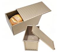 Taakige 2 pezzi Pane in Cassetta, Toast Stampo per pagnotta con Coperchio, stampo per pane, teglia da forno a forma di torta a rilascio rapido, Grande 21 x 11,5 x 11 cm e piccolo 19 x 9,5 x 8 cm