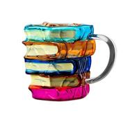 taazza da caffè con libro - taazza da caffè da viaggio avventuroso | Tazzza in vetrro da 350 ml con forma libro colorato per decorazioni per feste per picnic, pessca, falò all'aperto, tè, escursioni,