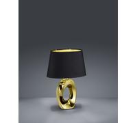 TABA LAMPADA DA TAVOLO BASE CERAMICA ORO CON PARALUME NERO E ORO H.33CM 1 LUCE ATTACCO E14