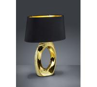 TABA LAMPADA DA TAVOLO GRANDE BASE CERAMICA ORO CON PARALUME NERO E ORO H.52CM 1 LUCE ATTACCO E27