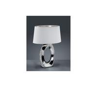 TABA LAMPADA DA TAVOLO IN CERAMICA ORO O ARGENTO CON PARALUME IN TESSUTO ALTEZZA CM 52 LAMPADINA 1XE27