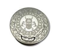 Tabacchiera in alluminio per tutto il tabacco da fiuto con vano scrittura antica vichinga