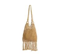 TABAGFKFNV Borsa a tracolla con nappe traforate da donna intrecciata a mano Borsa ecologica for le vacanze al mare for lo shopping(Palm color)