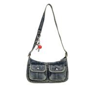 TABAGFKFNV Borsa a tracolla in denim retrò alla moda, da ascella, in tessuto ascellare, for la spesa(Blue)