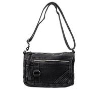 TABAGFKFNV Borsa a tracolla unisex in denim da donna, multitasche, borsa a tracolla in jeans, borsa da viaggio(Black)
