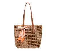 TABAGFKFNV Borsa da spiaggia bohémien for donna Borsa da viaggio estiva a spalla scavata ad alta capacità da donna(Khaki)
