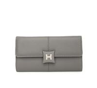 TABAGFKFNV Borsa lunga da donna con elegante design, porta carte in pelle, spaziosa pochette con scomparto porta monete integrato(Gray)