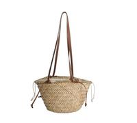 TABAGFKFNV Borse da donna in paglia Borse a tracolla da donna alla moda Borse a tracolla da donna casual nuova borsa da spiaggia con trama grande(Solid color)