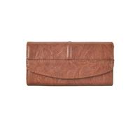 TABAGFKFNV Portafoglio vintage a tre ante da donna, lungo, in pelle PU, con pochette, con chiusura a cerniera, for telefono e carte di credito.(Brown)