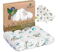 Tabalino Pannolini in mussola di bambù super morbidi 80 x 80 cm Confezione da 4 pezzi + panno per coccole a doppia densità Pannolini di stoffa per bambini e ragazzi & ragazze in molton 30% cotone