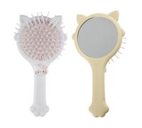 Tabanzhe Confezione da 2 spazzole districanti per capelli con specchio, setole morbide delicate per una facile rimozione dei nodi, ricci lisci, lunghi, tutti i tipi di capelli, essenziali da viaggio