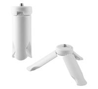 Tabanzhe Mini treppiede da tavolo per fotocamera Pocket 3 e 2, portatile, piccolo supporto da tavolo con foro per vite da 6,35 mm, per selfie stick DLSR fotocamere digitali, bianco