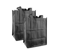 Tabanzhe Portabottiglie - 2 sacchetti per bottiglie di vino, riutilizzabili, con scomparto per 6 bottiglie, sacchetti regalo per vino, champagne, viaggi, campeggio, picnic, feste, Nero , Organizer per