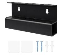 Tabanzhe Supporto da parete per 6 freccette, in acrilico, autoadesivo o fissaggio a vite, accessorio salvaspazio per bersaglio per casa, sala giochi, bar (nero)