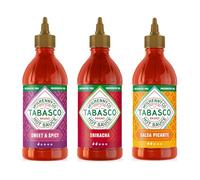 Tabasco Squeeze Salsa Piccante Multipack - Sriracha, Sweet & Spicy e Salsa Picante - Set di salse piccanti con 3 bottiglie facili da spremere da 256 ml - Senza glutine, conservanti e grassi