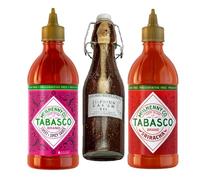 Tabasco Sriracha 300 ml e TABASCO Sweet & Spicy 256 ml e Silphium Garum X con peperoncino messicano 280 ml