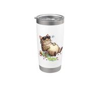 Tabby Cat Bubble Tea Boba Kawaii Ragazze Donne Bambini Divertente Bicchiere termico in acciaio inox doppia parete