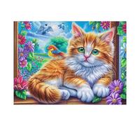 Tabby Cat Floral Puzzle 500 Pezzi Sfida Rompicapo Impossibile Rompicapo Estremamente Difficile Per Veri Esperti Regalo Per Chi Ama Le Sfide 500 PCS