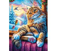 Tabby Cat in Cozy Cottage Puzzle 1000 Pezzi Regalo Festa Della Mamma Rompicapo Rilassante E Creativo Idea Regalo Originale Per Mamma 1000 PCS