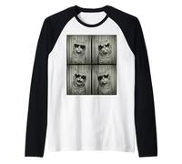 Tabby Cat in Sunglasses Funny Photobooth Selfie Pet Lover Maglia con Maniche Raglan