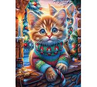 Tabby Cat in Sweater in Flower Garden Puzzle 500 Pezzi Sfida Intellettuale Avanzata Mitos Cuento De Hadas Rompicapo Per Menti Acute Esercizio Cerebrale Stimolo Mentale Regalo Per Person 500 PCS