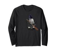 Tabby Cat in The Pocket Witch Hat Halloween Maglia a Manica