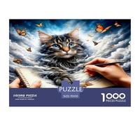 Tabby Cat Jigsaw Puzzle,1000 Pezzi Classici, Per Adulti E Bambini Da 14 Anni E Più Giochi Del Cervello Perfetto Per Appassionati Di Esperti - Regalo Per Amore E Amico 70x50cm/1000pcs