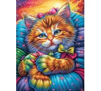 Tabby Cat with A Rainbow Scarf Puzzle 500 Pezzi Rompicapo Per Team Building Science Fiction Magical Dream Attività Di Gruppo Collaborazione E Divertimento Regalo Festa Aziendale 500 PCS