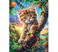 Tabby Cat with Fruit in Magical Forest Puzzle 1000 Pezzi Sfida Rompicapo Impossibile Magical Accompany Fairy Tale Rompicapo Estremamente Difficile Per Veri Esperti Regalo Per Chi Ama Le Sfide 1000 PCS