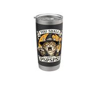 Tabby Cat Wizard You Shall Not PSPS Fantasy Magic Lover Bicchiere termico in acciaio inox doppia parete