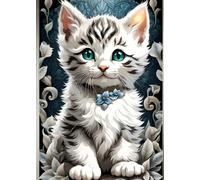 TABBY LONGHAIR KITTEN * KITTY CAT LOVE - Cute Mini Journal Diary Scratch Art Doodle Jot Blank Pad: ֍ 5x7~Greeting Note Card Size֎ EXPRESS YOURSELF ... Shower Holiday Childrens Party Favor Gift