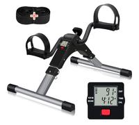 TABEKE Attrezzo per esercizi a pedale per bicicletta, completamente assemblato, pieghevole, per allenamento con braccia e gambe, portatile, con display LCD